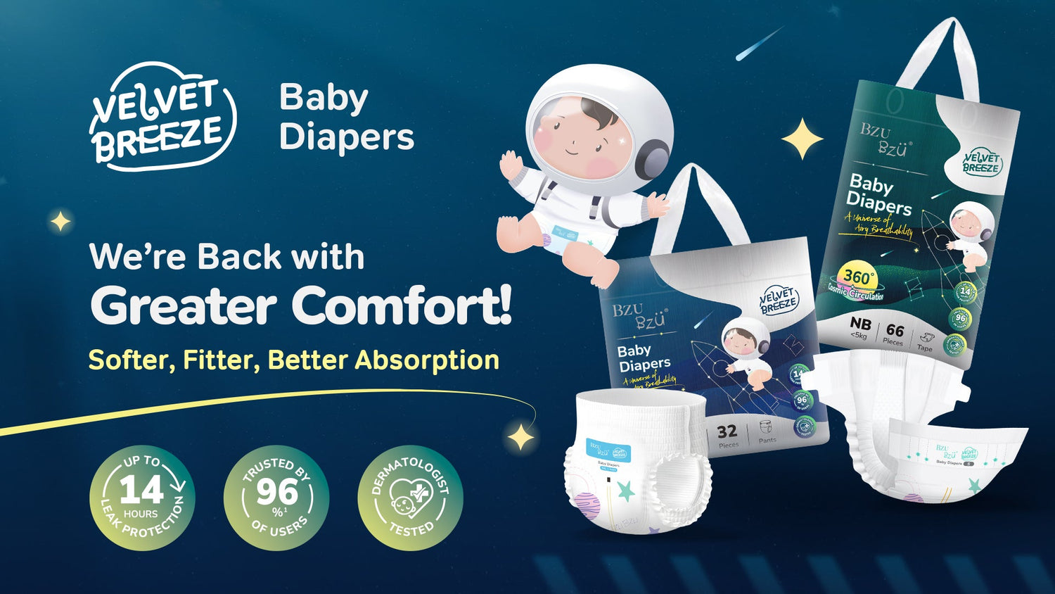 *VelvetBreeze Baby Diapers