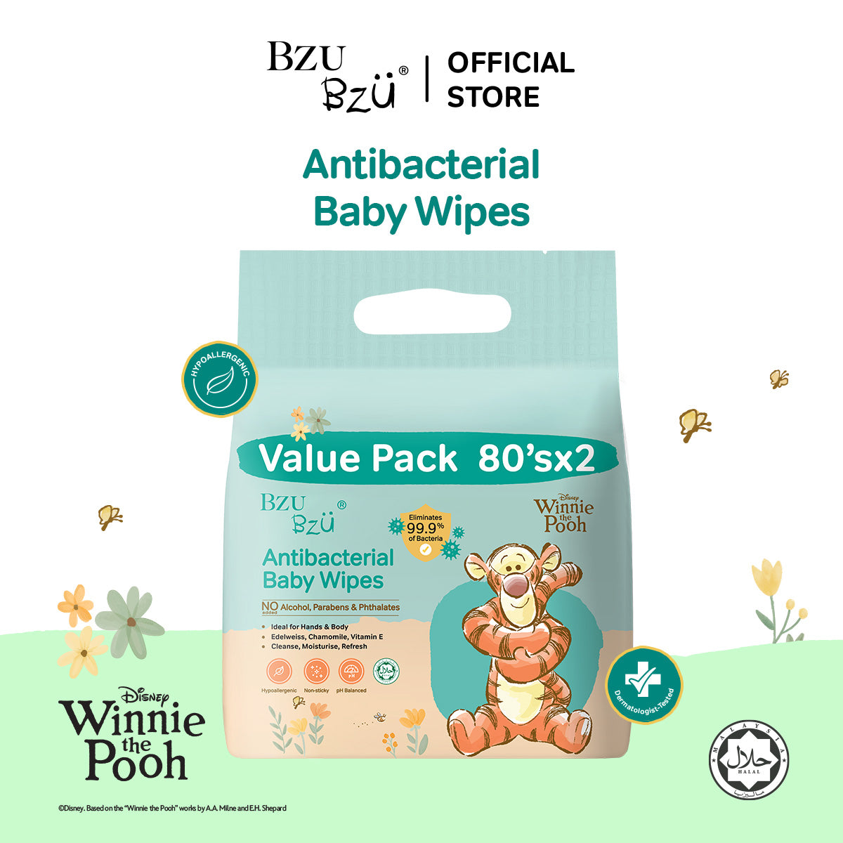WTP [Value Pack] Antibacterial Baby Wipes 80's