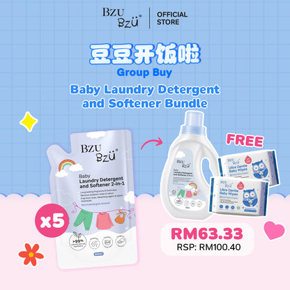 Baby Laundry Detergent & Softener 2-in-1 (800ml) Refill Pack Bundle xDolly