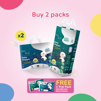 VelvetBreeze Baby Diapers - Tape