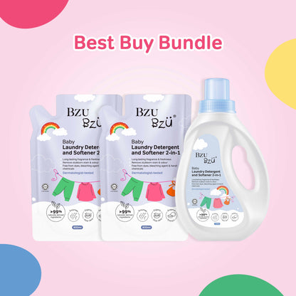 Baby Laundry Detergent & Softener 2-in-1 1L Bundle Set
