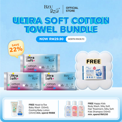 Ultra Soft Cotton Towel 80s Bundle of 3 xYuki