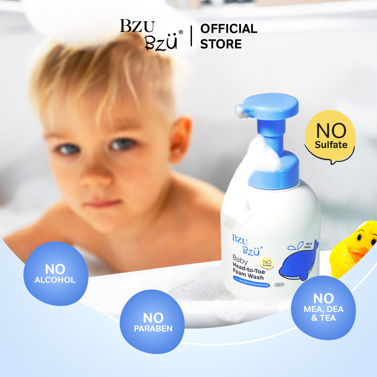 Baby Head-to-Toe Foam Wash (Aloe Vera & Chamomile) 300ml