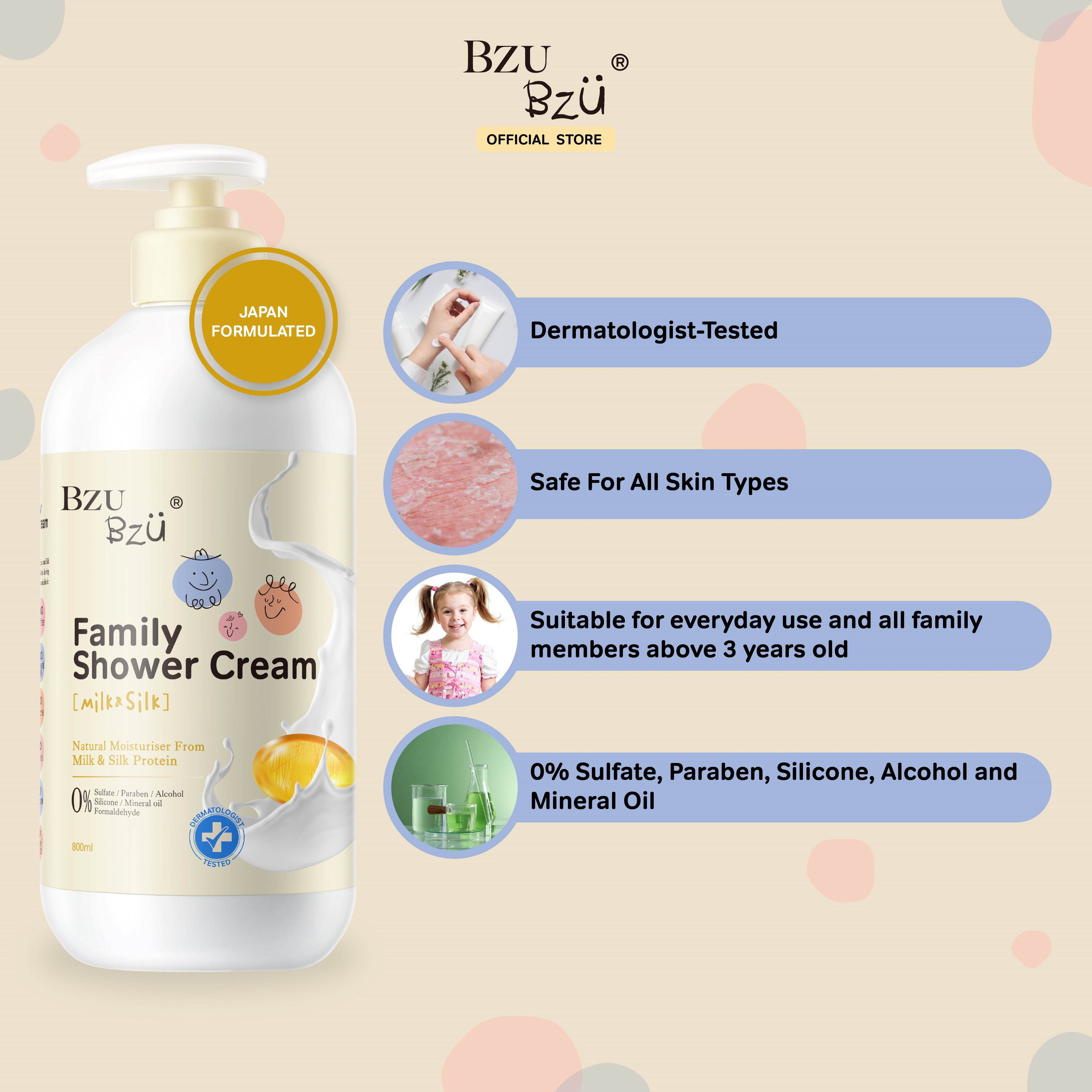 Family Shower Cream (Milk & Silk) 800ml