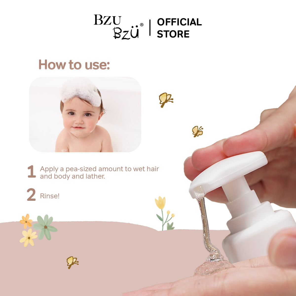 WTP Head-to-Toe Baby Wash (Cottonseed & Vanilla) 600ml