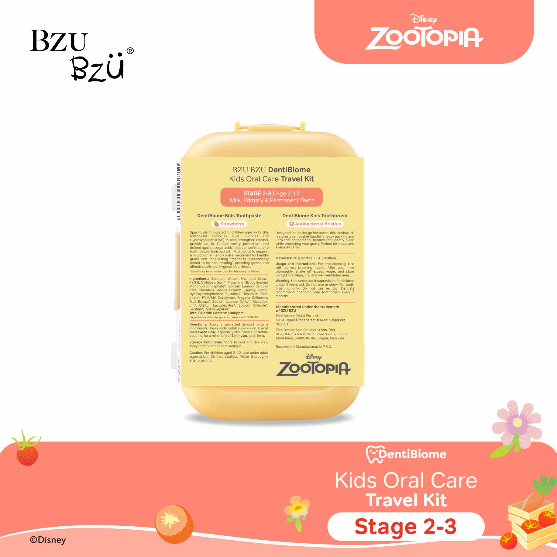 DentiBiome Kids Oral Care Travel Kit 2pcs Set (Stage 2-3)