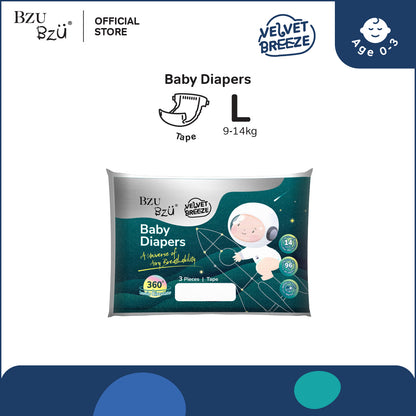 VelvetBreeze Baby Diapers - Tape (Trial Pack)