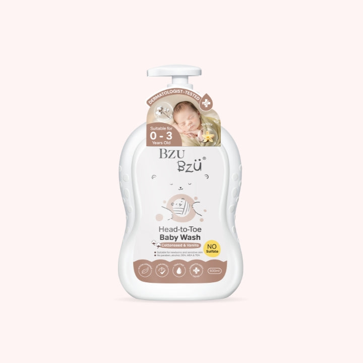 Head to Toe Baby Wash Cottonseed & Vanilla (600ml)