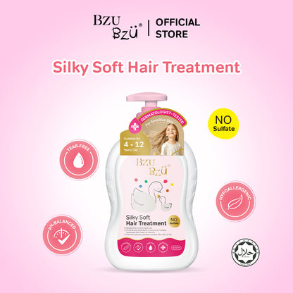 BZU BZU Kids Girl Silky Soft Hair Care Bundle Gift Box - 2 in 1 Hair Shampoo and Conditioner + HairTreatment (600ml)