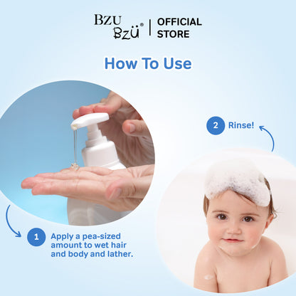 BZU BZU Head-to-Toe Baby Wash Combo Gift Box (2 x 600ml + 1 x 200ml)