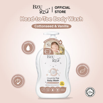 Head-to-Toe Baby Wash (Cottonseed & Vanilla) 600ml