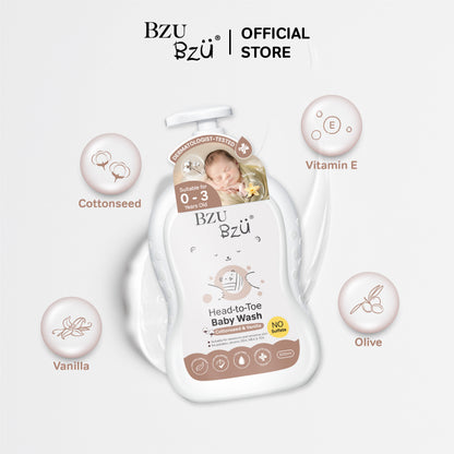 Head-to-Toe Baby Wash (Cottonseed & Vanilla) 600ml