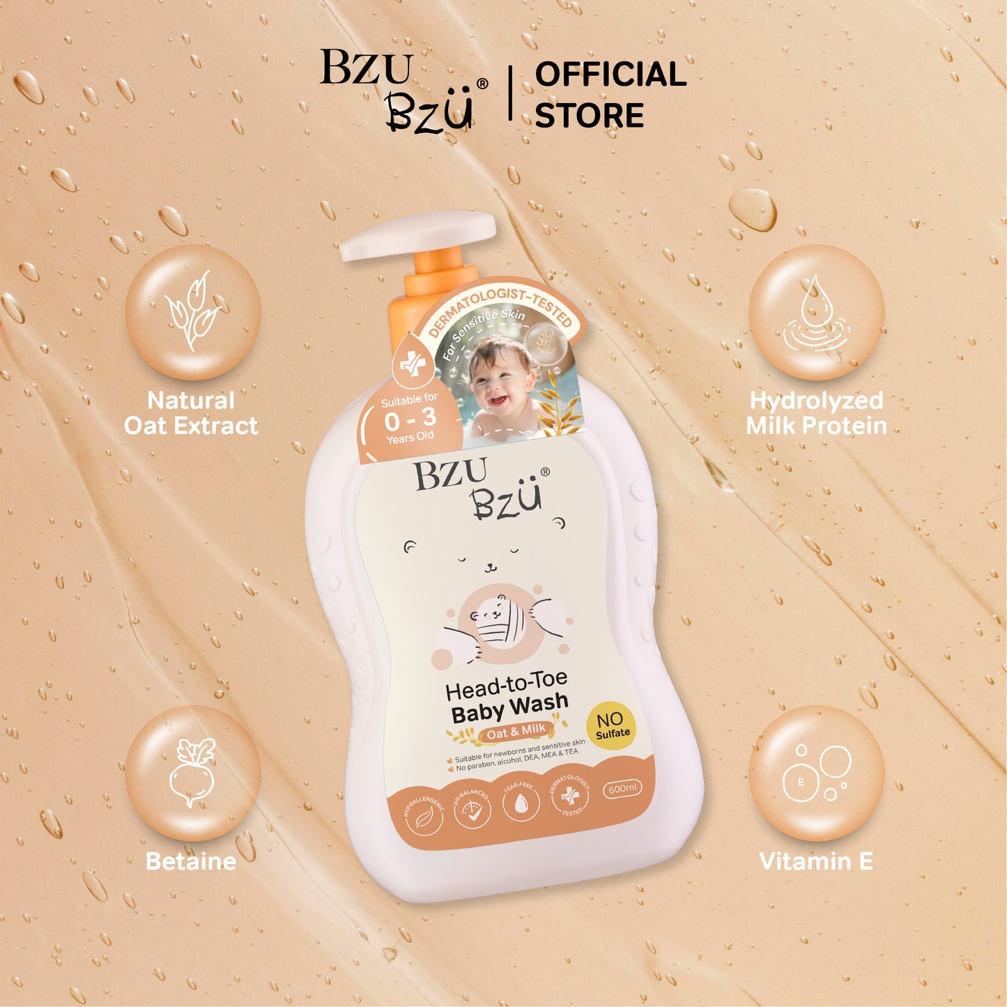 Head-to-Toe Baby Wash (Oat & Milk) 600ml