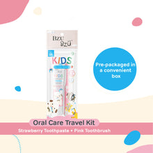 Load image into Gallery viewer, Kids Oral Care Travel Kit 3+ Years (Strawberry Toothpaste + Pink Toothbrush)
