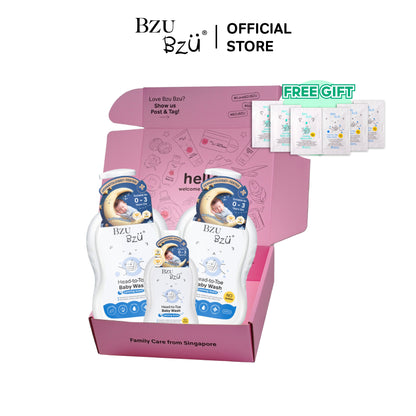 BZU BZU Head-to-Toe Baby Wash Combo Gift Box (2 x 600ml + 1 x 200ml)