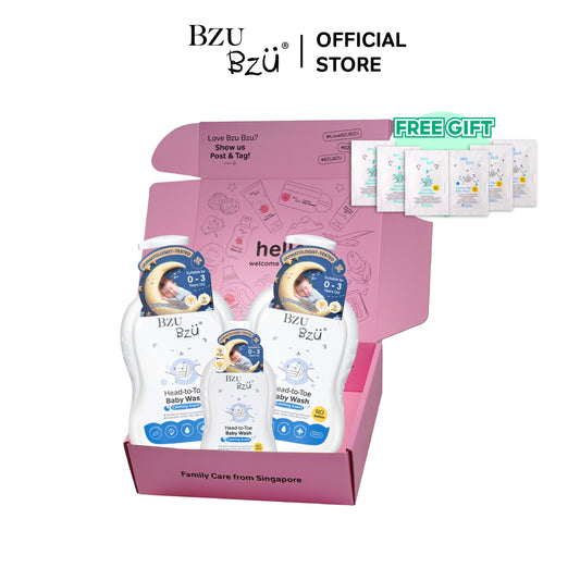 BZU BZU Head-to-Toe Baby Wash Combo Gift Box (2 x 600ml + 1 x 200ml)