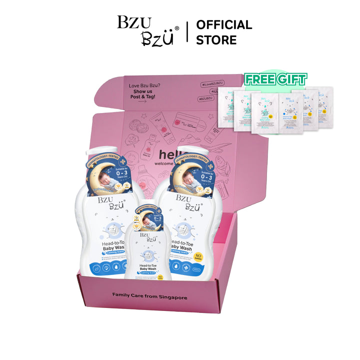 BZU BZU Head-to-Toe Baby Wash Combo Gift Box (2 x 600ml + 1 x 200ml)