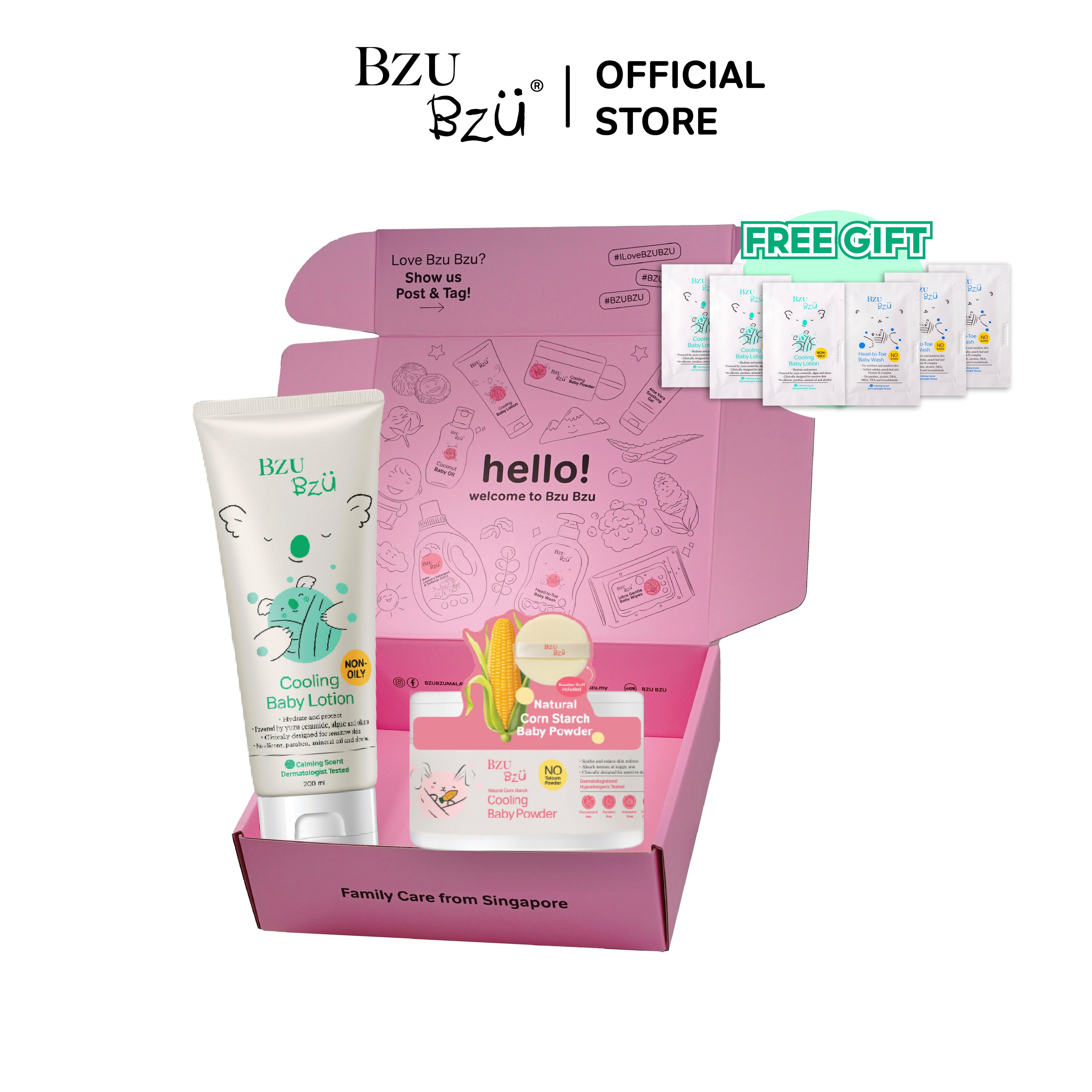 BZU BZU Cooling Baby Bundle Gift Box (cooling powder + cooling baby lotion)