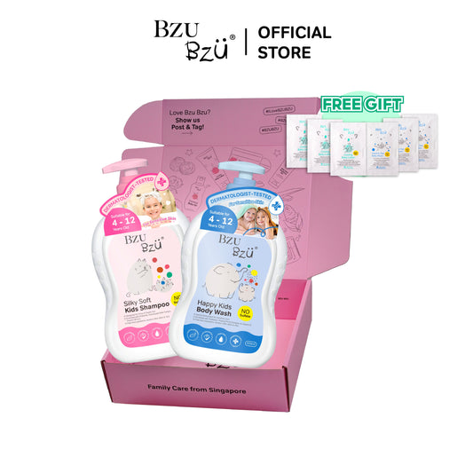 BZU BZU Little Lady Bundle Gift Box - Silky Soft Kids Shampoo (600ml) + Happy Kids Body Wash (600ml)