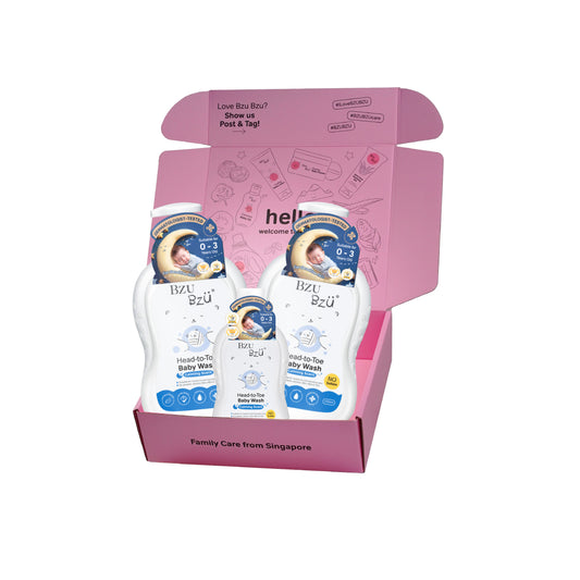 BZU BZU Head-to-Toe Baby Wash Combo Gift Box (2 x 600ml + 1 x 200ml)
