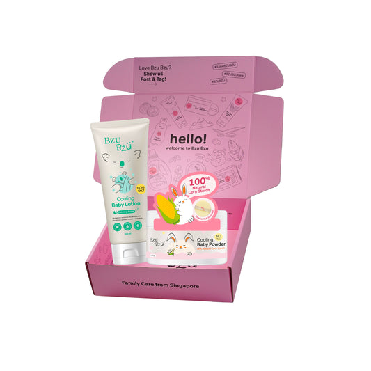 BZU BZU Cooling Baby Bundle Gift Box (cooling powder + cooling baby lotion)