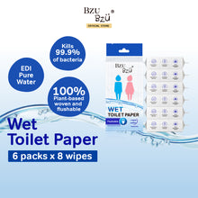 Load image into Gallery viewer, BZU BZU Wet Toilet Paper (6 Packs x 8 Wipes)
