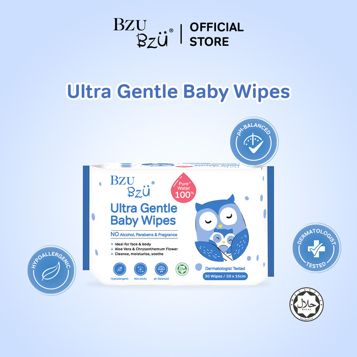Ultra Gentle Baby Wipes 30s