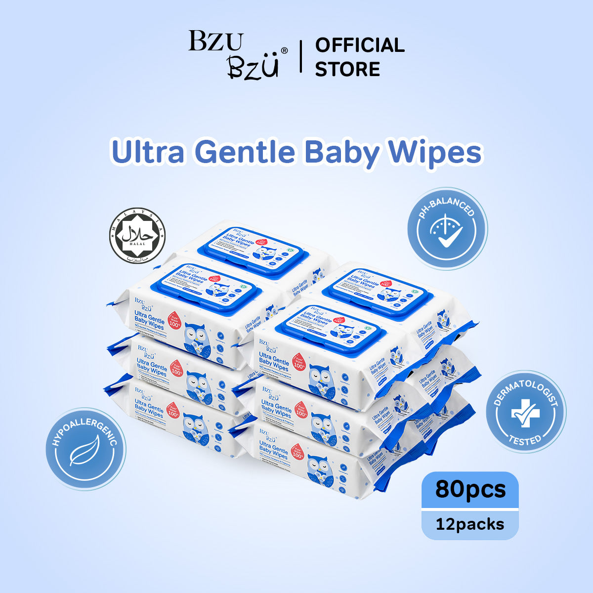 Ultra Gentle Baby Wipes 80's x 12 (pack)