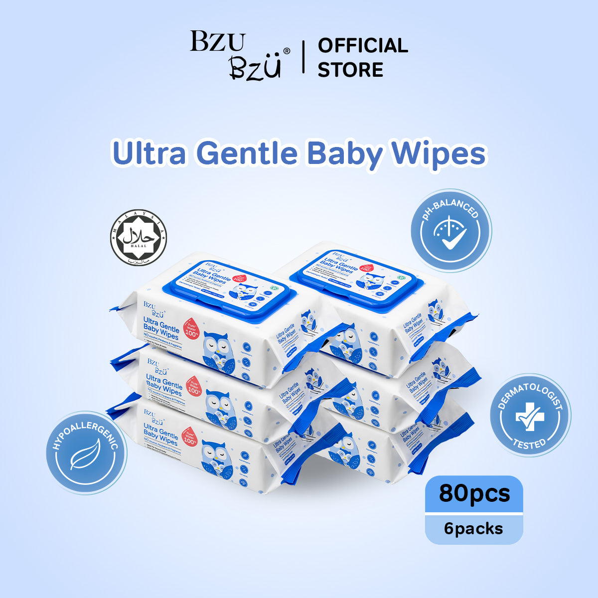 Ultra Gentle Baby Wipes 80's x 6 (pack)