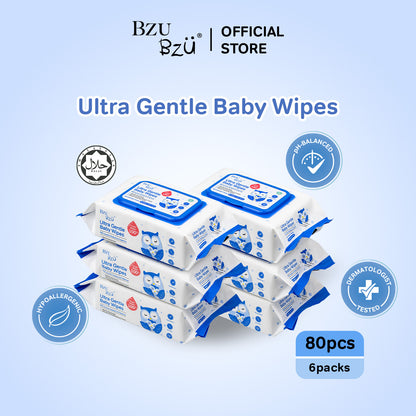 Ultra Gentle Baby Wipes 80's x 6 (pack)