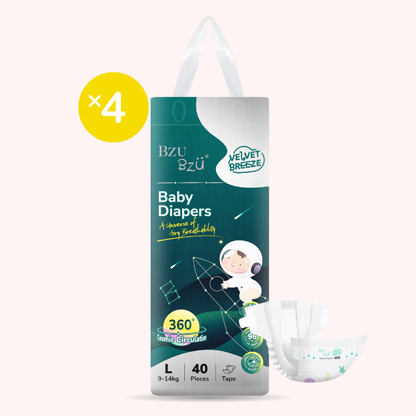 VelvetBreeze Baby Diapers - Tape [Carton Deal]