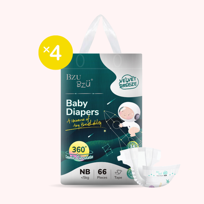 VelvetBreeze Baby Diapers - Tape [Carton Deal]