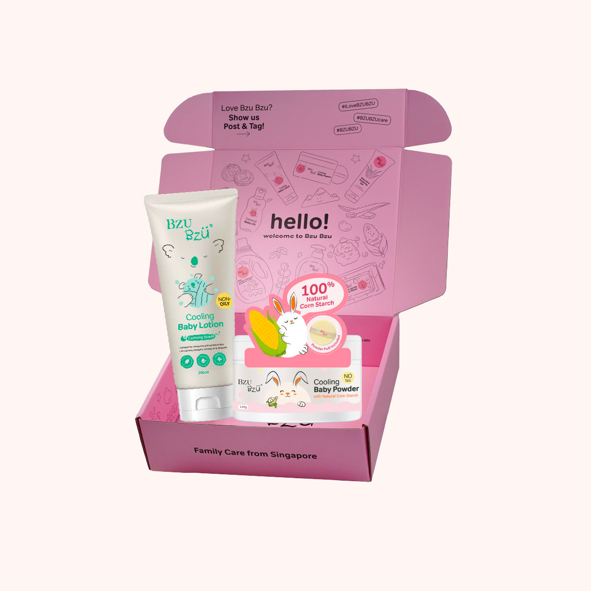 BZU BZU Cooling Baby Bundle Gift Box (cooling powder + cooling baby lotion)
